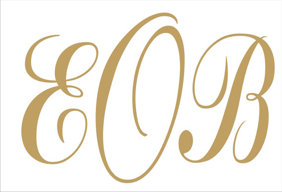 Hochzeit - Monogram Stencils- Custom Monogram Stencil - 3 Sizes Available-  All Letters A-Z - Create Aisle Runner or Monogram Signs!
