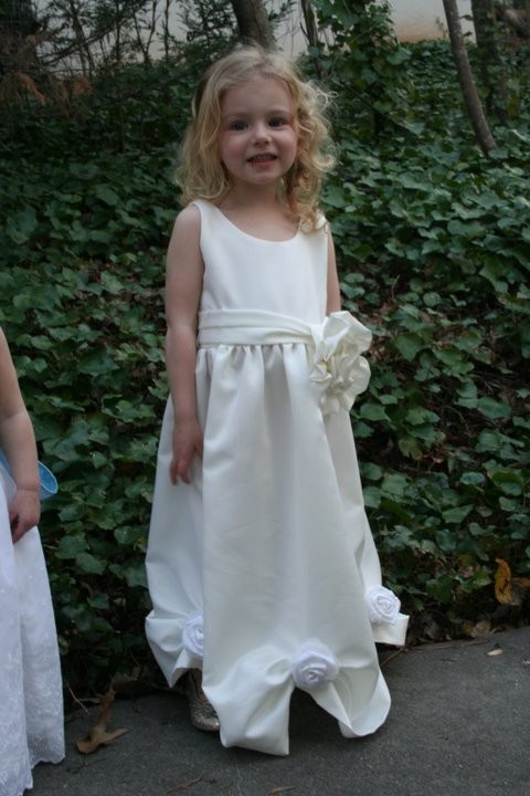 Свадьба - Bustled Flower Girl dress, silk faille, customized, by sash couture
