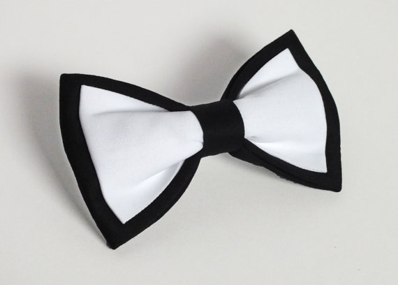 Mariage - Black Tuxedo Dog Bow Tie, wedding bow tie