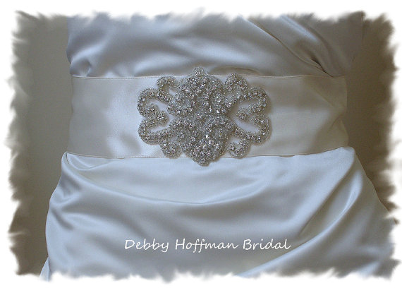 زفاف - Vintage Inspired Beaded Rhinestone Crystal Bridal Sash, Rhinestone Wedding Dress Belt, No. 2011S1171, Wedding Accessories, Belts, Sashes