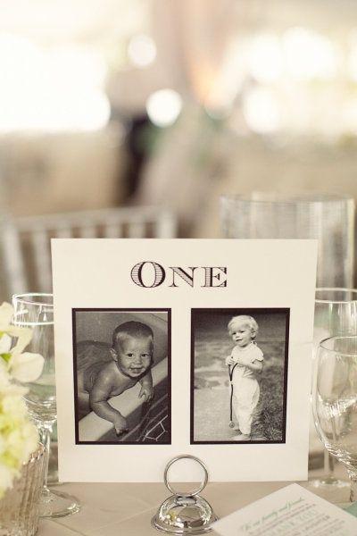 Wedding - Bride And Groom At Age Of Table Number, Cute Idea!