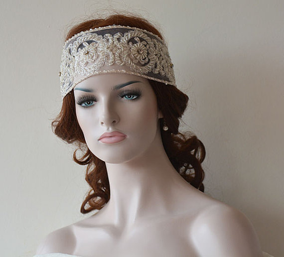 Hochzeit - Wedding Lace Headband, Wedding Hair Accessory, Bridal Headband, Bridal Hair Accessories