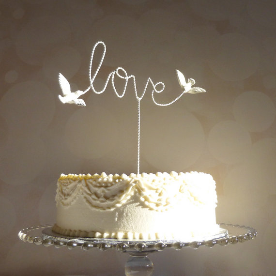 Wire Cake Topper, Love Cake Topper, Wire Love Wedding Cake Topper With