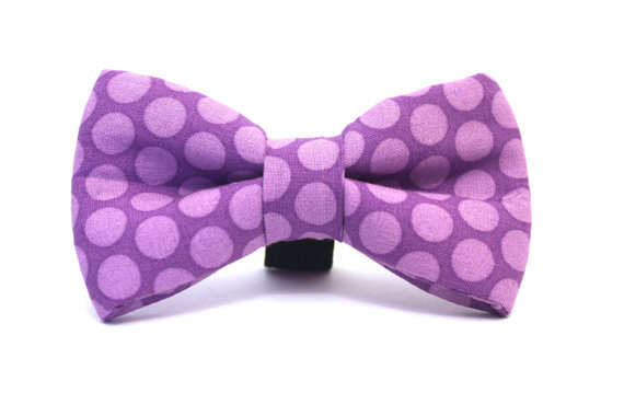 Свадьба - Dog Bow Tie, Doggie Bow Tie, Purple Dog Bow Tie