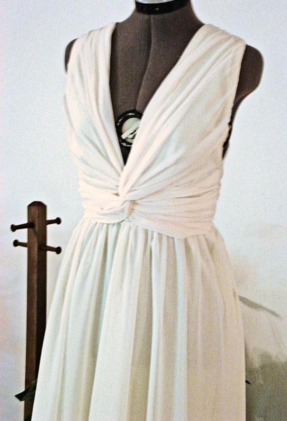 Hochzeit - Short Grecian Wedding Dress by Sash Couture