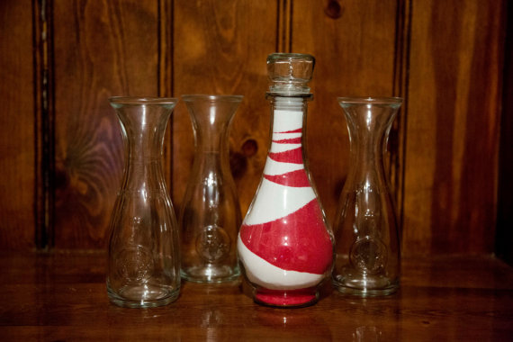 Свадьба - Unique Vintage Wedding Unity Sand Ceremony Collection Set of 4 Four Elegant Glass Classic Vases for Romantic Indoor Outdoor Decoration