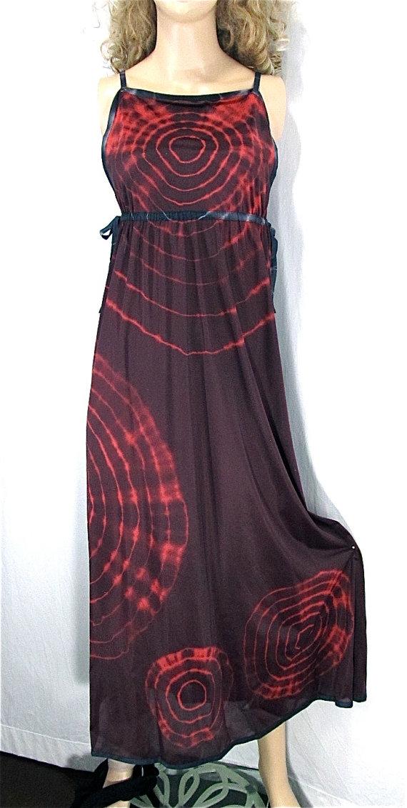 Hochzeit - Tie Dye Nightgown SMALL MEDIUM Goth Hippie Lingerie Upcycled Clothing Vintage Lingerie Hand Dyed Sexy Lingerie Anniversary Valentine Day