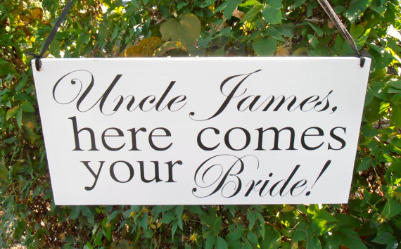 Свадьба - Uncle here comes your bride Wood Sign Decoration Here comes the bride sign Ring bearer Flower girl