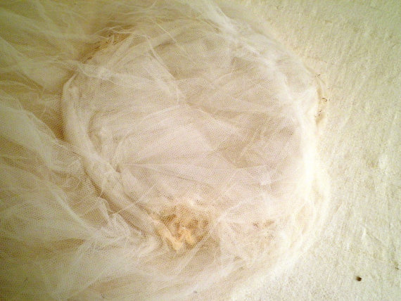 زفاف - Vintage 1920's Wedding Veil  Antique Silk Netting  1920s Vintage Silk Net Wedding Veil