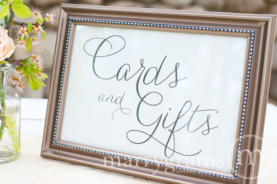 زفاف - Cards and Gifts Table Sign - Wedding Table Reception Seating Signage - Matching Chalkboard Style Numbers Available Card,Gift Sign SS01