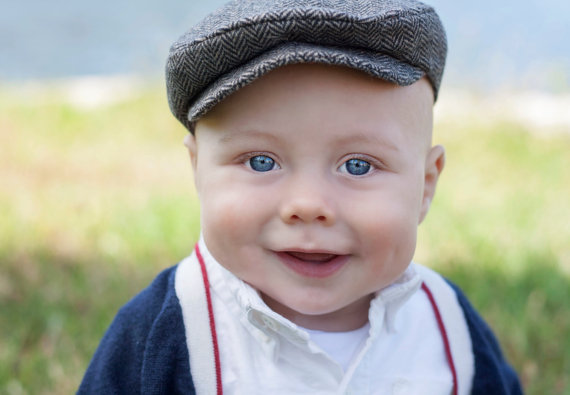 زفاف - Newsboy Baby Flat Cap, Newborn Infant Photo Prop, Wool Blend, Vintage Style News Boy Hat, Derby, Skally, Skully, Golfers, Wedding, Irish
