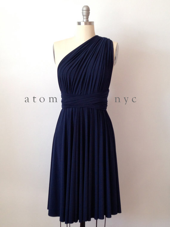 Mariage - Navy Blue Infinity Dress Convertible Formal Multiway Wrap Dress Bridesmaid Dress Toga Cocktail Evening Dress