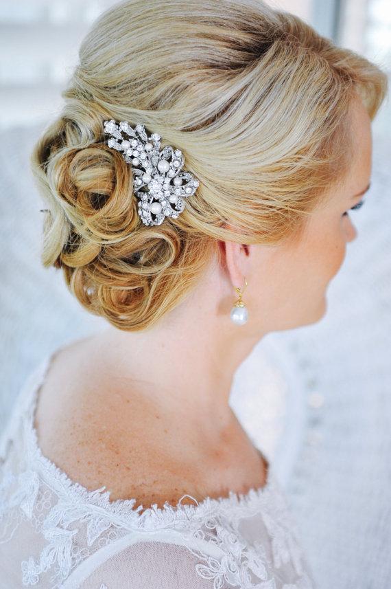 زفاف - CADENCE -  Crystal and Pearl Bridal Hair Comb