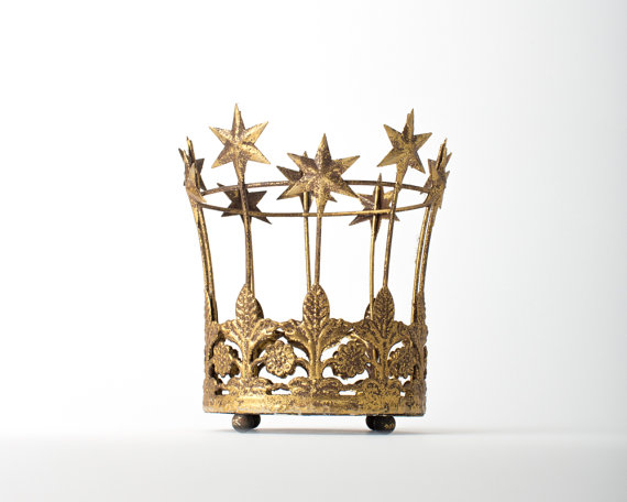 Mariage - Crown Cake Topper, Gold Crown, Wedding cake topper, Santos Star Crown