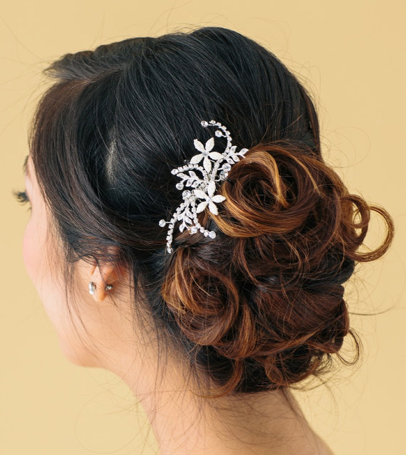 Свадьба - Ready to Ship, Rhinestone Bridal Comb, Wedding Hair Piece, Bridal Clip