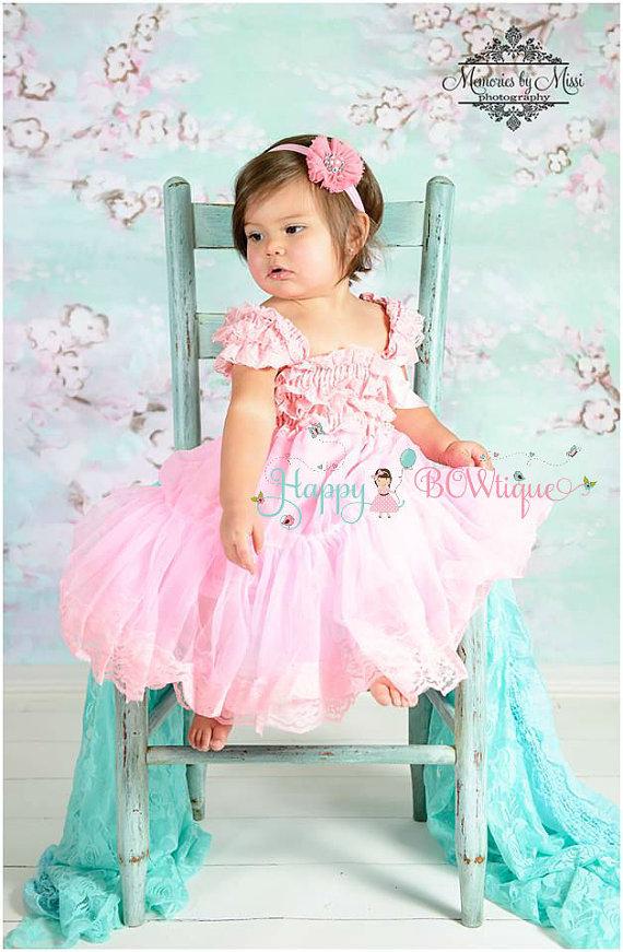 Wedding - Flower girl dress, Baby Pink Chiffon Lace Dress,Girls dress,baby Flower girl,Birthday dress, flower girl lace dress,Pink dress,baby Wedding