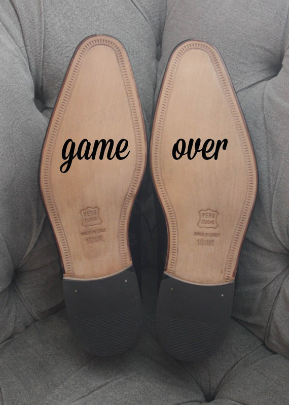 Свадьба - Game Over - Groom's Wedding Shoe Vinyl Decal