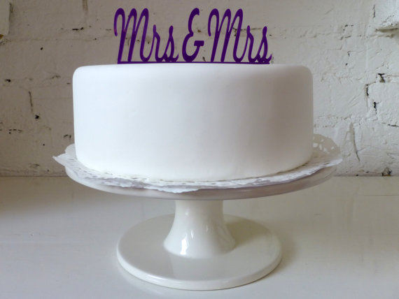 Hochzeit - Mrs & Mrs Civil Partnership / Lesbian Wedding Cake Topper
