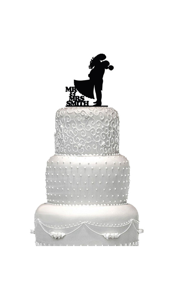 Hochzeit - Wedding cake topper,  acrylic wedding cake top, bride and groom wedding cake top,  acrylic wedding cake top,  silhouette wedding cake topper