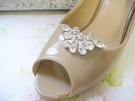 زفاف - wedding Jewelry shoe clips, Bridal crystal shoe Clips, vintage style, wedding  Shoe accessories ,sparkle Swarovski Rhinestones,
