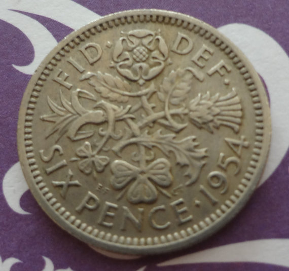 Wedding - 1954 And A Silver Sixpence In Her Shoe Wedding Bride Groom Shoes Bridal Shower Gift Keepsake Coin Token of Luck