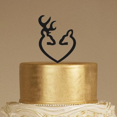 Wedding - Deer Wedding Cake Topper - Country Wedding Cake Topper - rustic - shabby chic- redneck - cowboy - outdoor - western - acrylic