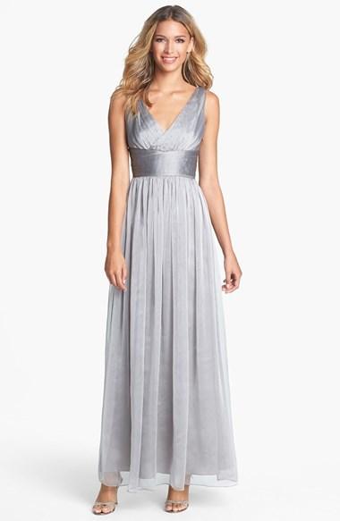 Hochzeit - ML Monique Lhuillier Bridesmaids Sleeveless Ruched Chiffon Dress (Nordstrom Exclusive)