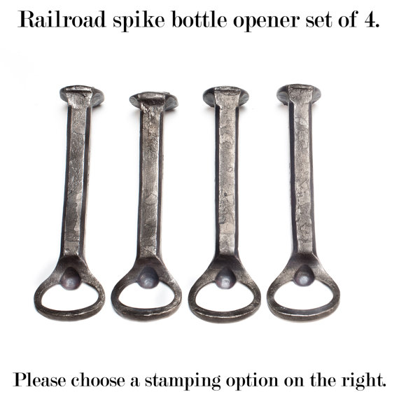 Railroad Spike Bottle Opener B16-S Groomsmen Gifts Iron Anniversary Gift Easily Personalized Design Best Man Gift Wedding Party Favor 