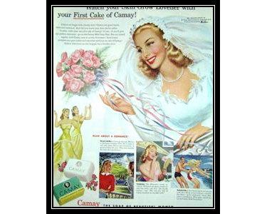 Hochzeit - Camay Bridal Bouquet Vintage Advertising Bridal Shop Dressing Room Wall Art Decor