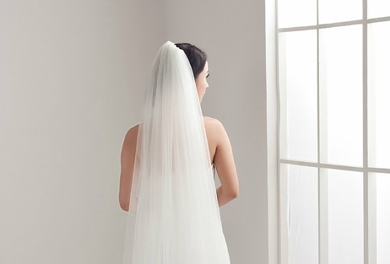 زفاف - Ivory Cathedral Length 3M 108" Bridal Wedding Veil. Soft illusion Tulle with comb, Two Tiers Layer Blusher Veil Wedding Hair accessories