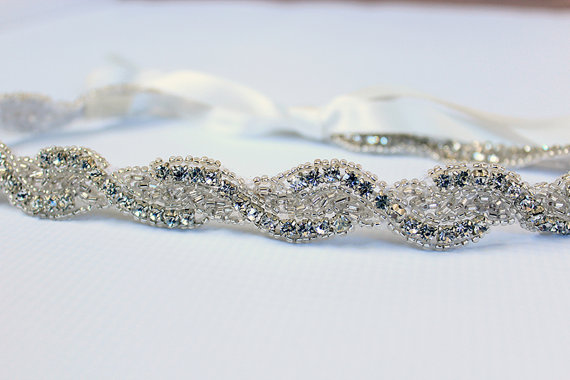 Hochzeit - Rhinestone headband, Weddings, Bridal Accessories, bridal headband, headband, crystal headband, headpiece, bridal accessories - DELILAH