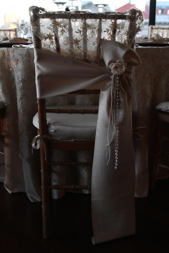 Mariage - L'Amour Satin Chair Sash - Silver [EF Buy L'Amour Silver Chair Sash]