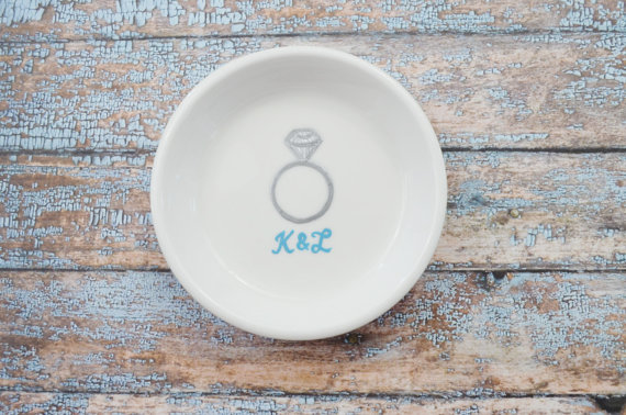 Wedding - Ring Dish - Perfect Gift for Bride-to-Be, Custom Initials Engagement Gift for the Bride