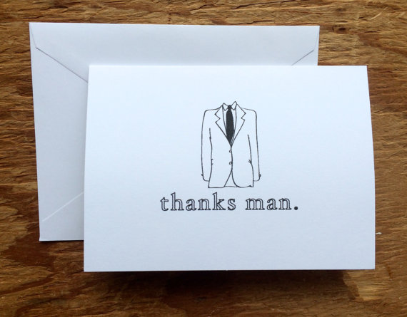 Wedding - Groomsmen Thank you cards - Wedding Party, Gift, Bridal Party, Ringbearer