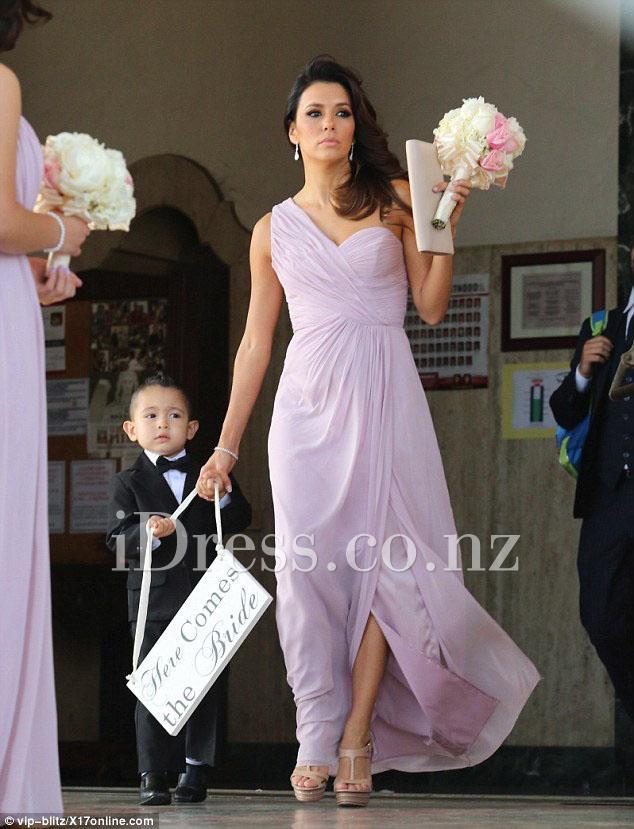 Mariage - Lilac One Shoulder Long Pleated Chiffon Simple Bridesmaid Dress