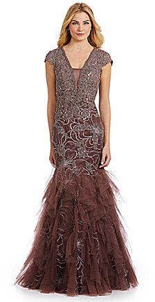 Mariage - JVN Evenings by Jovani Beaded Tulle Mermaid Gown