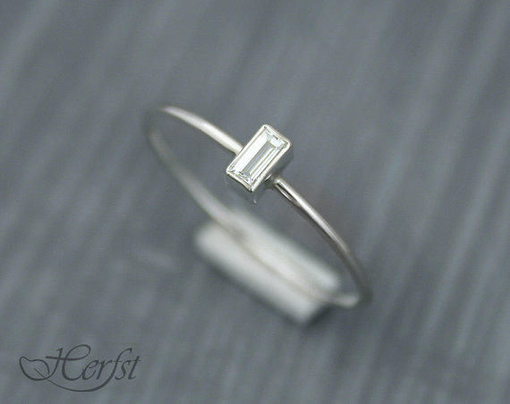 Wedding - Diamond Baguette Engagement Ring