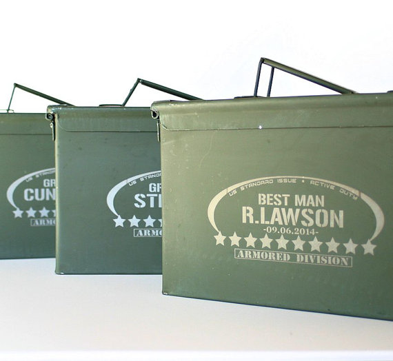Wedding - Ammunition Box for Personalized Groomsman Gift, 50 Caliber Ammo Can, Father of the Bride / Groom, Best Man Gift, Custom Groomsmen Gift