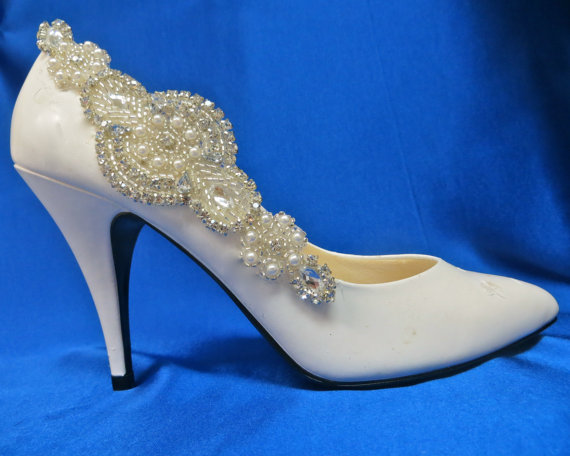 زفاف - Bridal Shoe Clips, Crystal Shoe Clips, Pearl  Shoe Clips, Rhinestone  Shoe Clips, Wedding Shoe Accessory