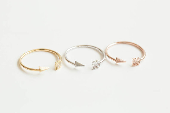 زفاف - Mini arrow knuckle ring,knuckle ring,pinky ring,midi ring,mid knuckle ring,little finger ring.bridesmaid gift,rose gold arrow knuckle,SKD385