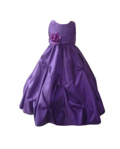 Wedding - Flower Girl Dress - Purple EGGPLANT Pick-up Skirt Dress - Easter, Junior Bridesmaid, Wedding - From Toddler to Teen (FGPS1C)