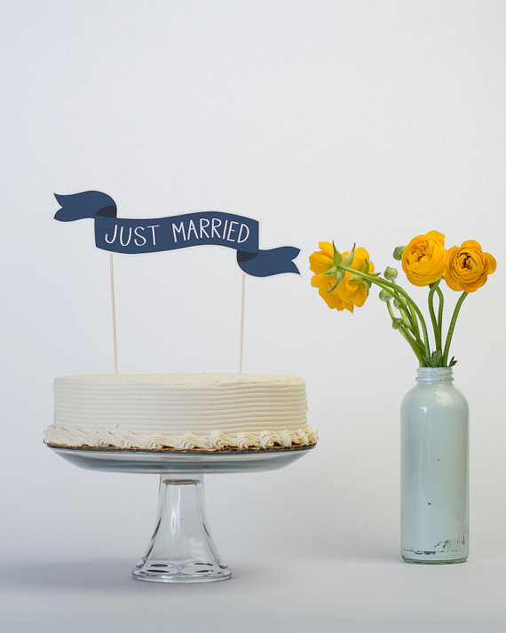 Свадьба - Cake Banner - Common Phrases - Wedding Cake Topper
