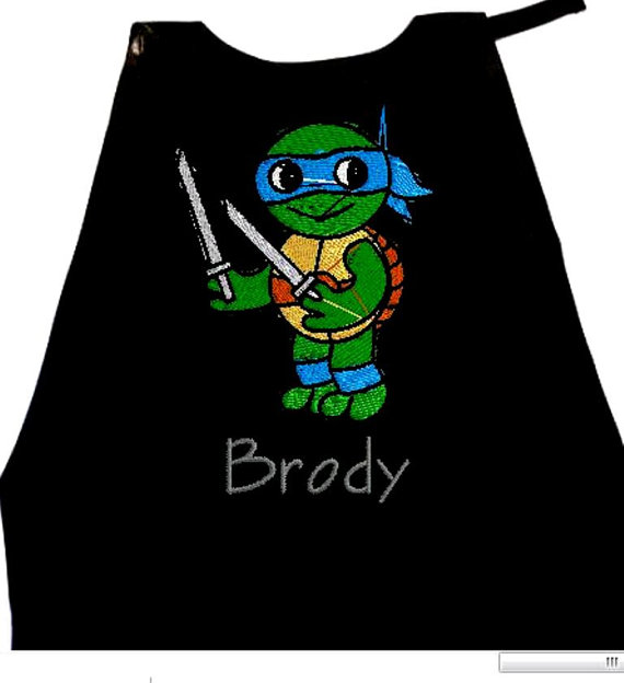 زفاف - Kid's Cape, Super Hero Cape Super Hero Cape, Kid's Cape, Superhero, Costume Cape, Embroidered Blue Ninja Turtle Personalized with Name