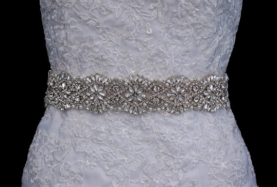 Wedding - Wedding Sash Belt , Beaded Crystal Sash Belt , Bridal Belt Sash , Wedding Sash , Bridal Belt , Bridal Sash , Beaded Applique