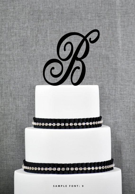 Hochzeit - Personalized Monogram Initial Wedding Cake Toppers -Letter B, Custom Monogram Cake Toppers, Unique Cake Toppers, Traditional Initial Toppers
