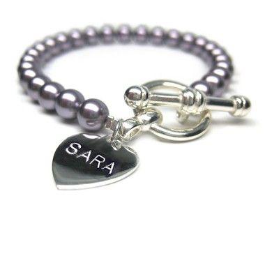 Свадьба - Pearl Personalised Purple Bracelet*(yd)