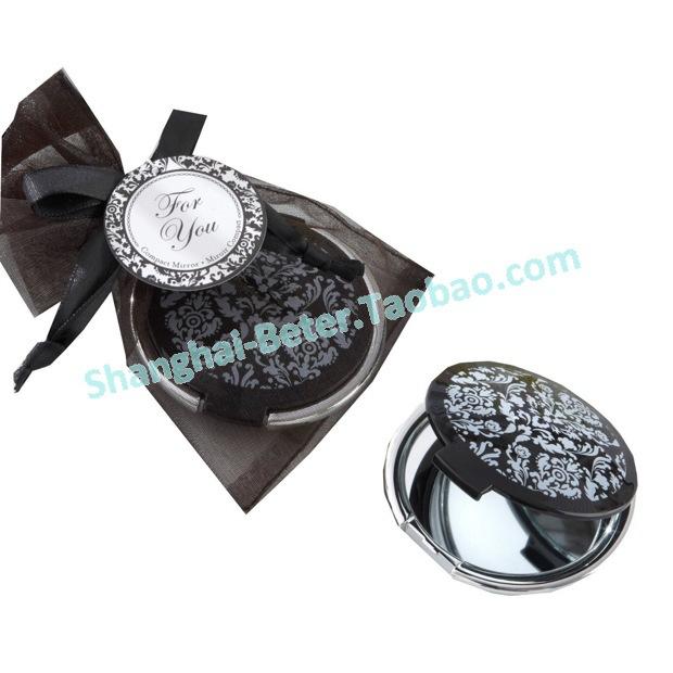 Mariage - "Reflections" Elegant Black-and-White Mirror Compact