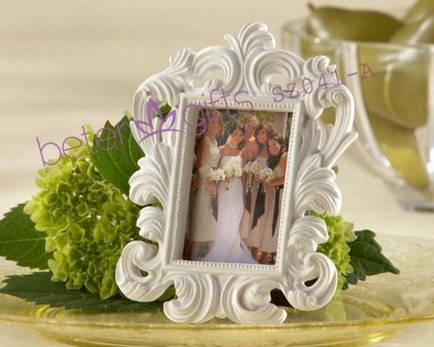 زفاف - White Baroque Photo Frame/Place Card Holder