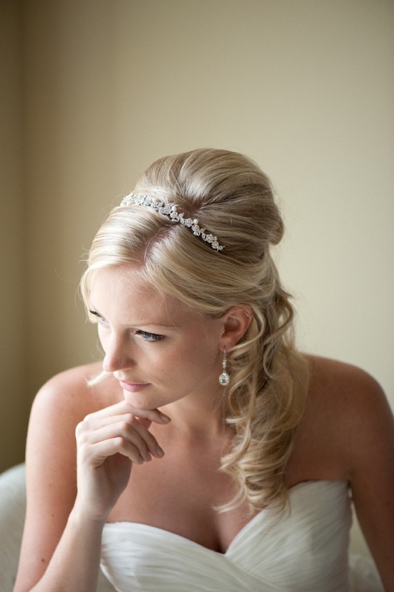 زفاف - Bridal Headband,  Tiara, Freshwater Pearl and Crystal Headband, Wedding Hair Accessory - YVETTE