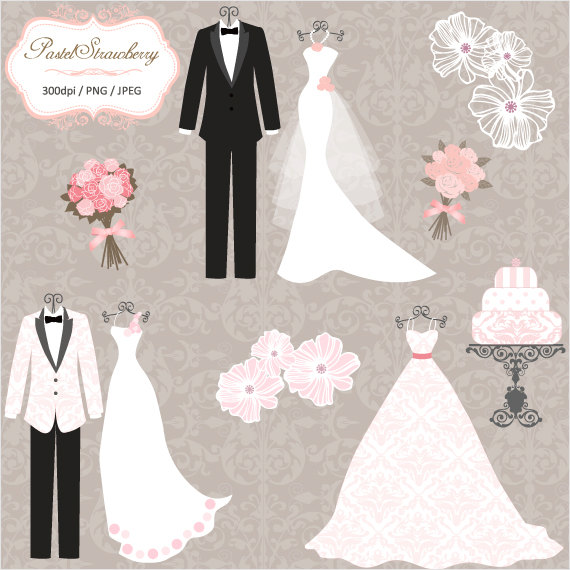 زفاف - 3 Luxury Wedding Dress & 2 Tuxedos - Personal Or Small Commercial Use (P035)